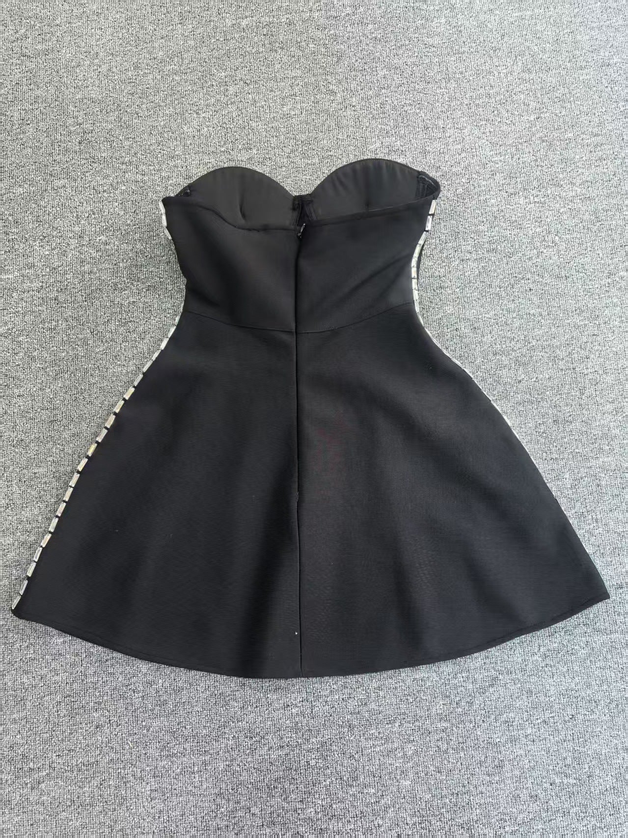 Banderas Taşlı Siyah Mini Elbise