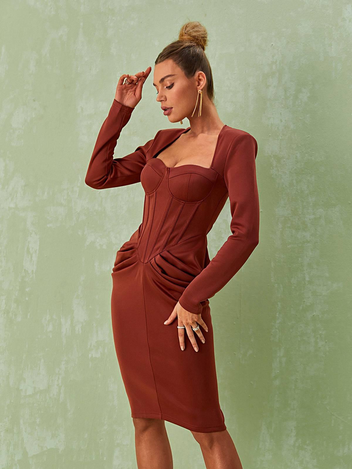 Noelani Korse Midi Elbise