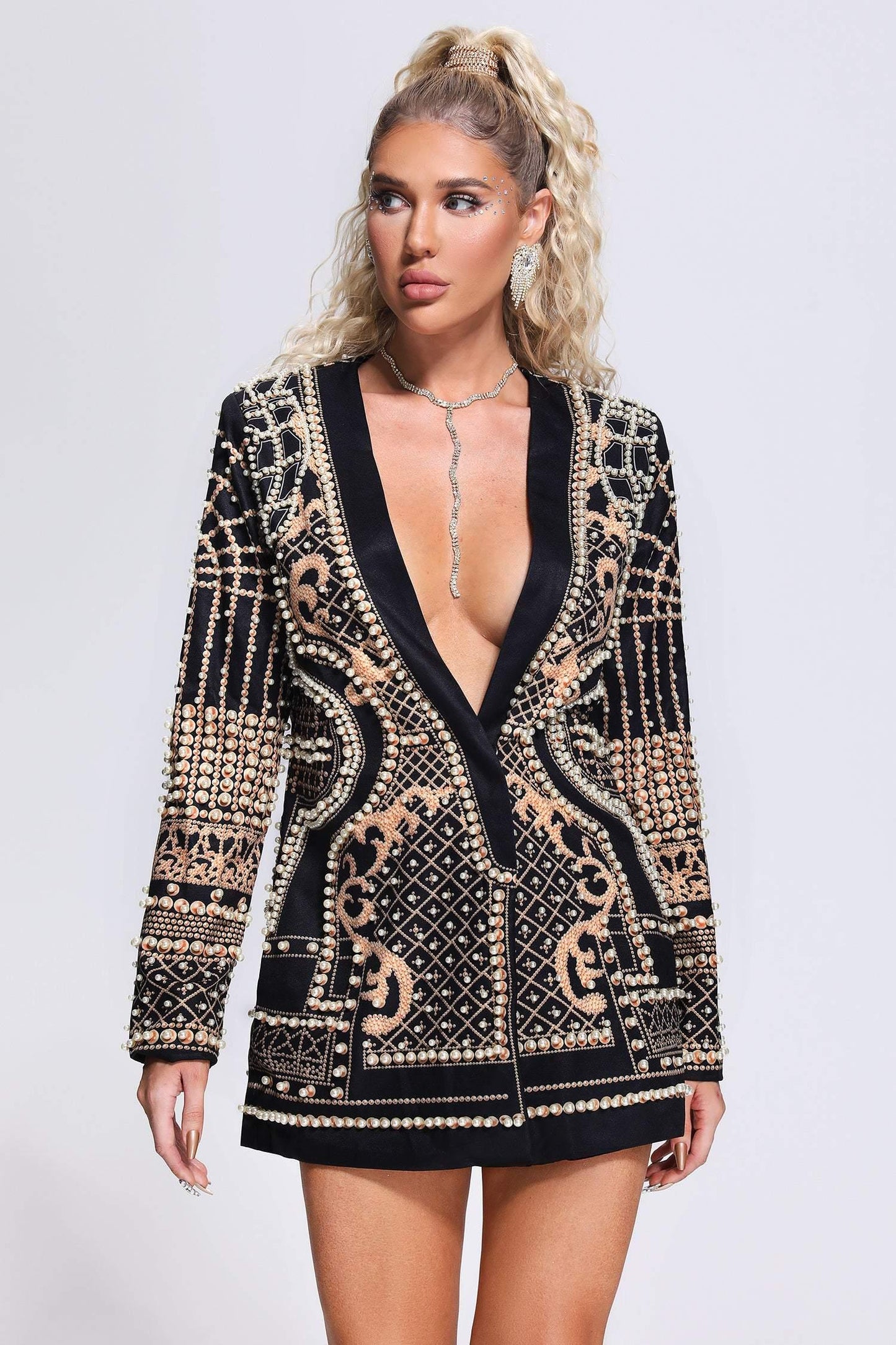 Chio Boncuklu Blazer Elbise