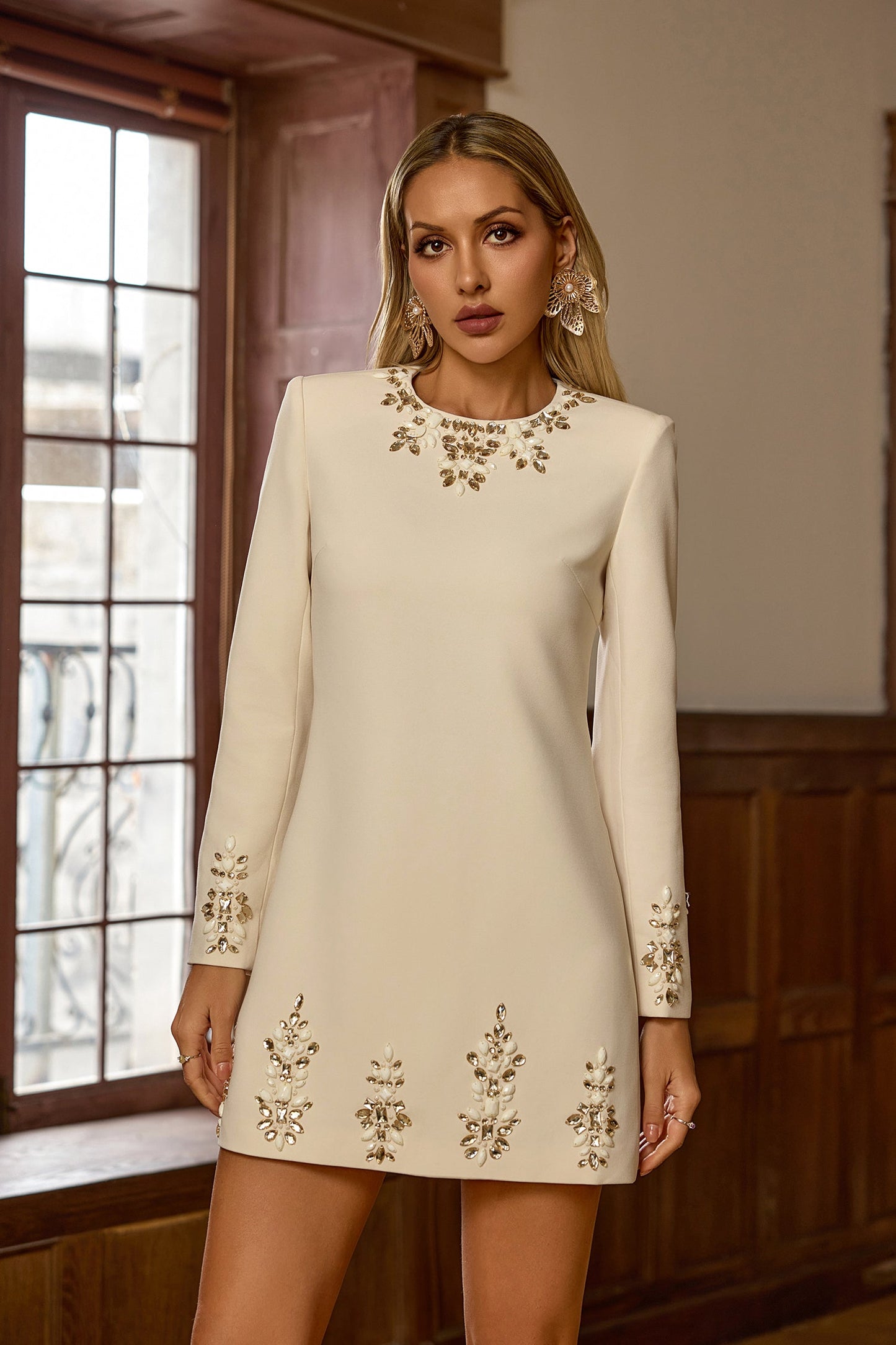 Soft Taş İşlemeli Mini Elbise