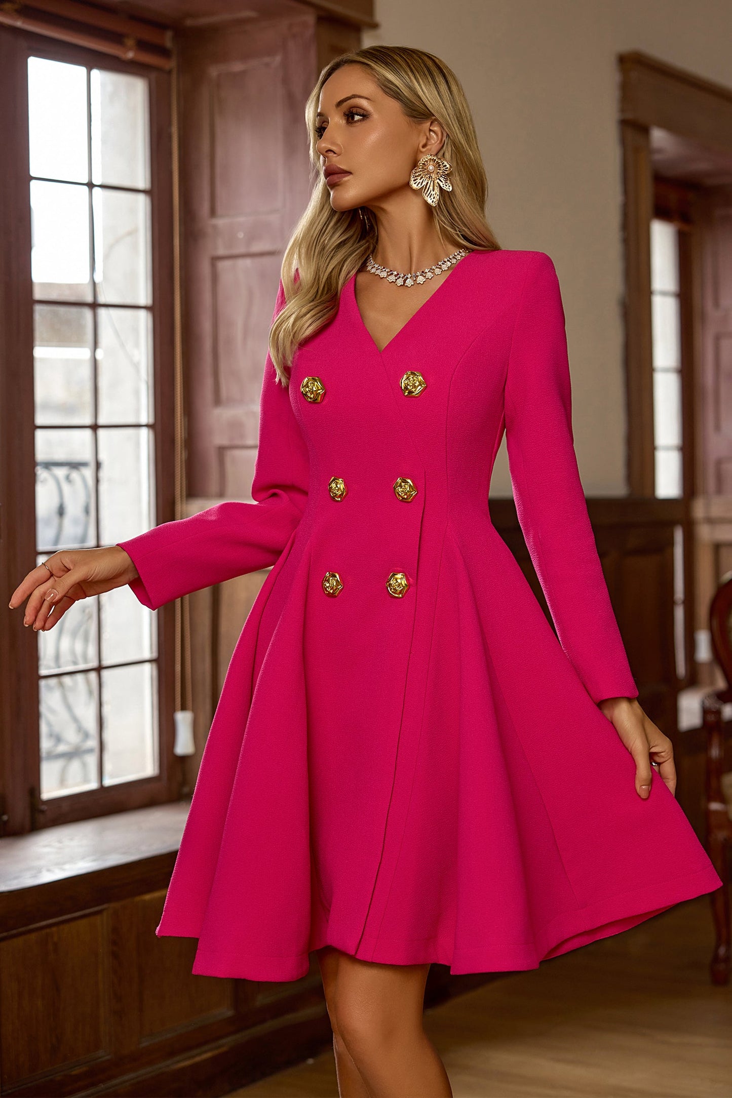 Asolt Pembe Mini Elbise