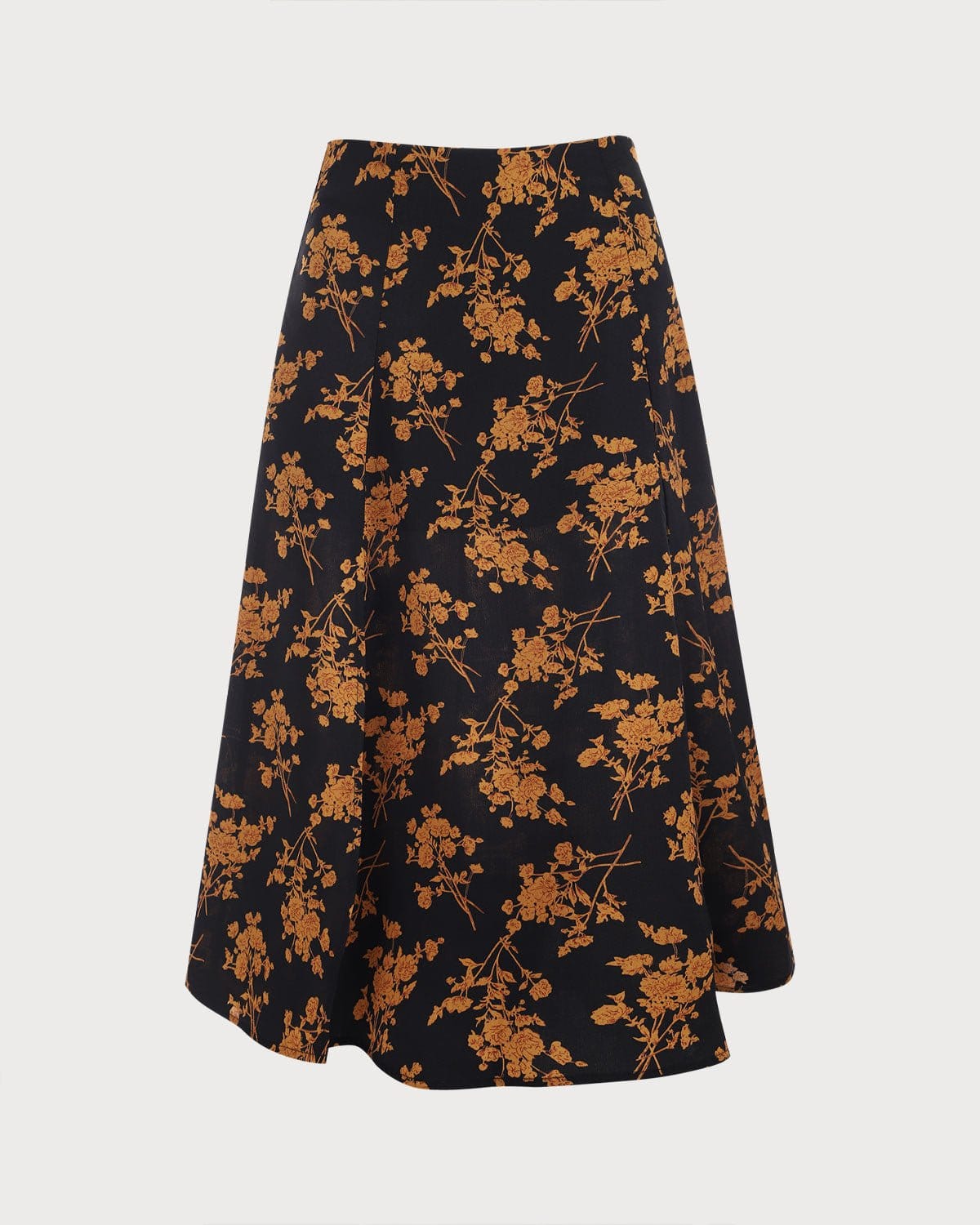 The Floral Slit High Waisted A-line Skirt