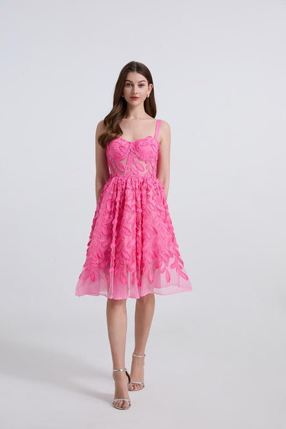 Adeon Pembe Midi Elbise