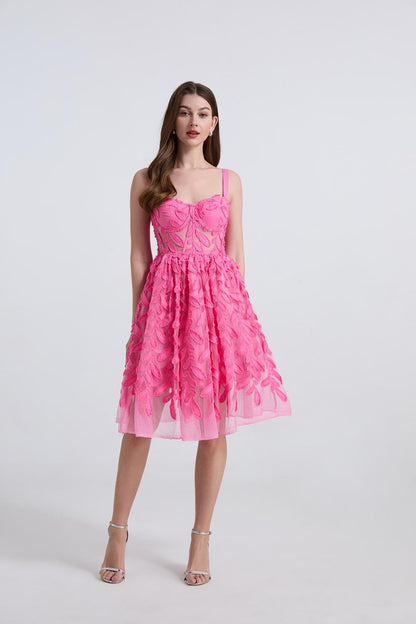 Adeon Pembe Midi Elbise