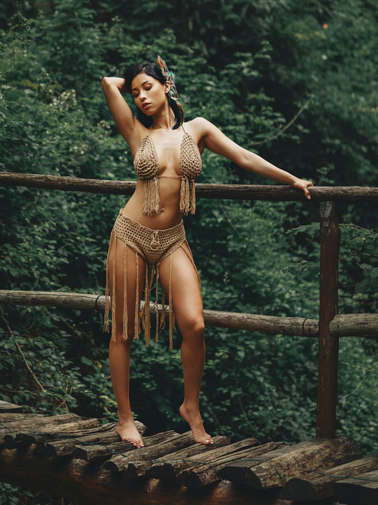 Berlin Örgü Saçaklı Bikini