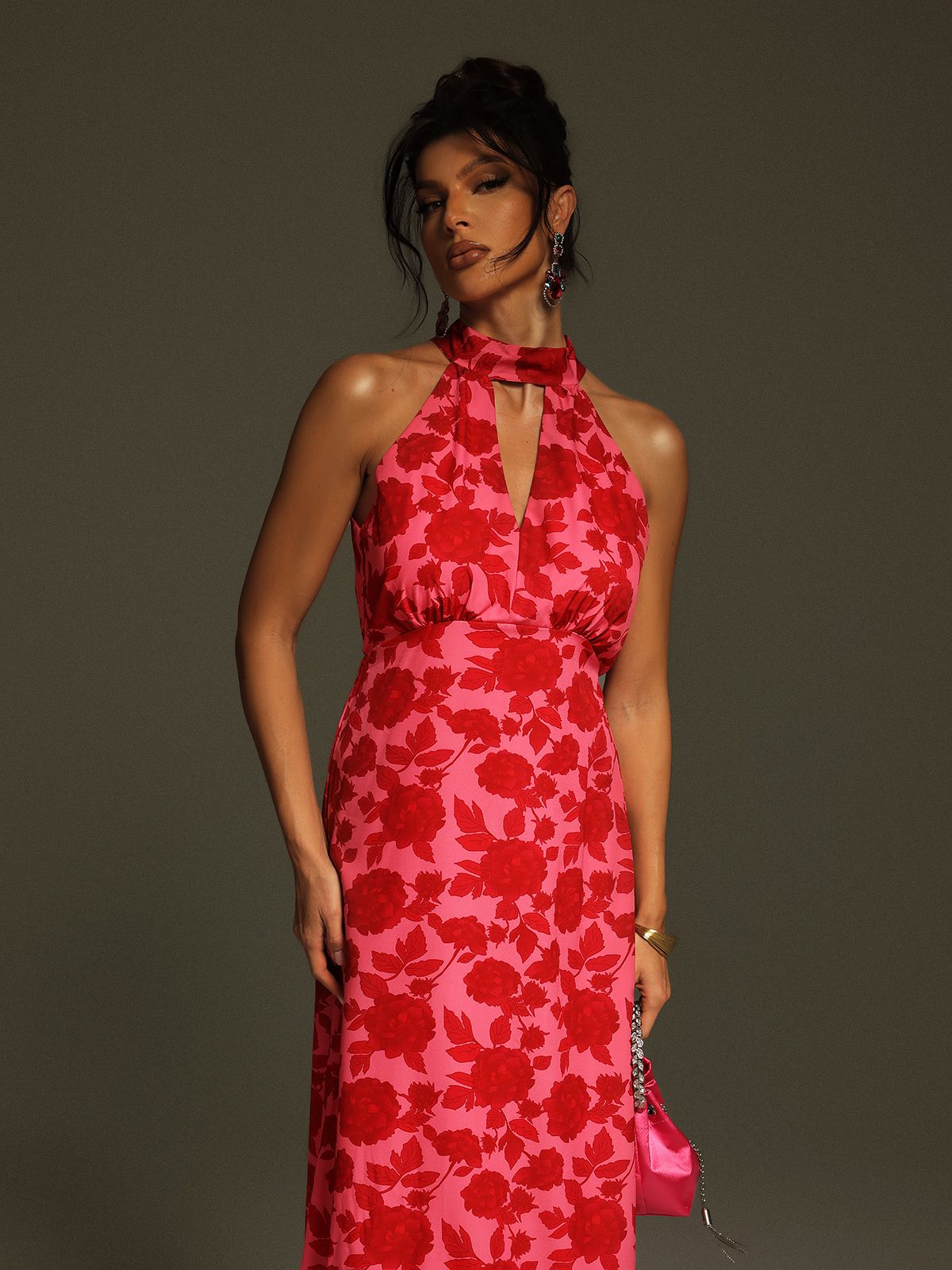Jacki Halter Yaka Midi Elbise