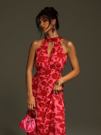 Jacki Halter Yaka Midi Elbise