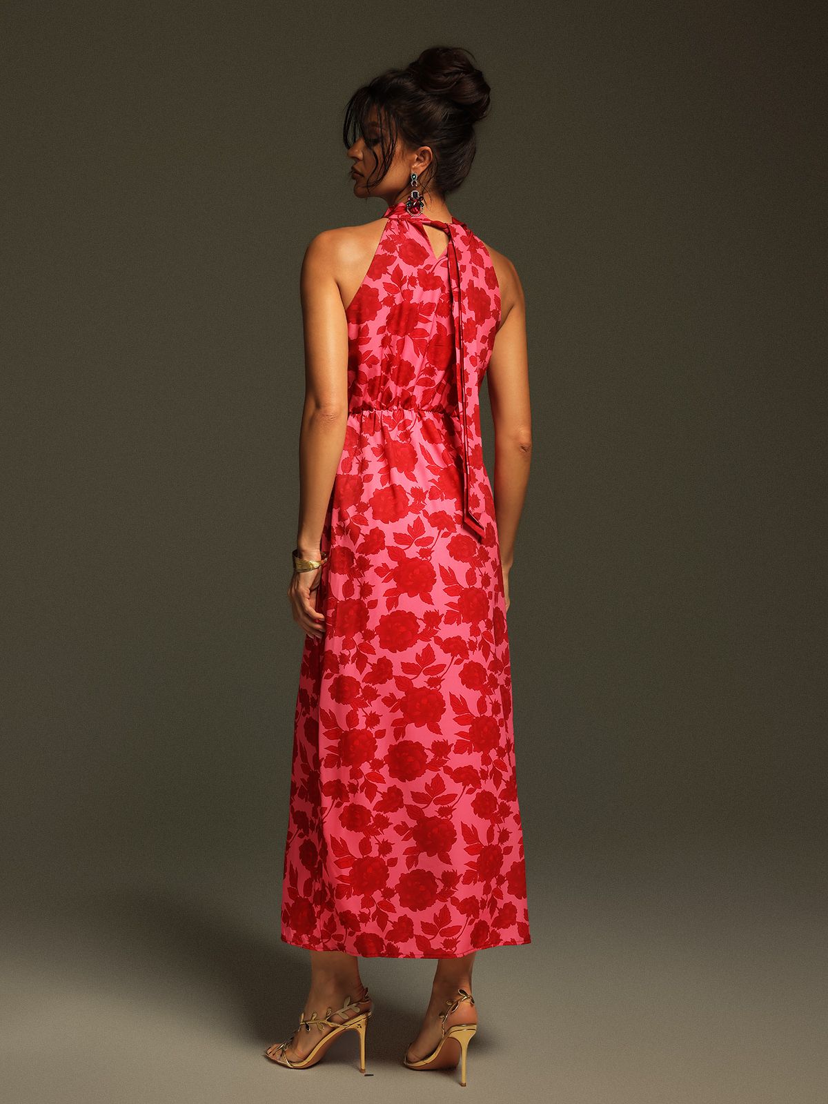 Jacki Halter Yaka Midi Elbise