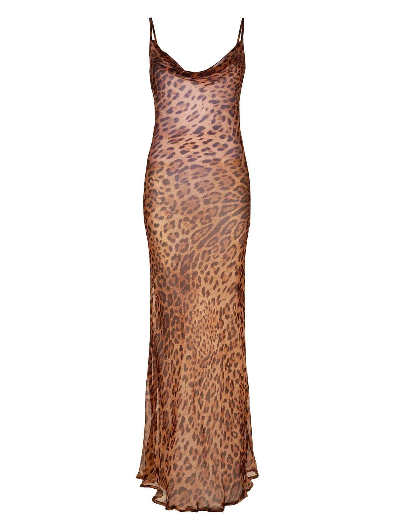 Melany Leopar Maxi Elbise