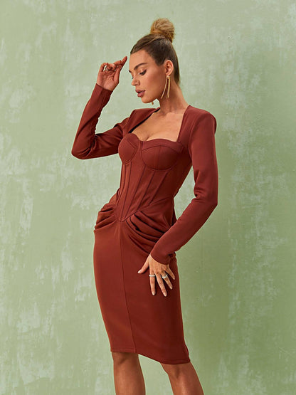 Noelani Korse Midi Elbise