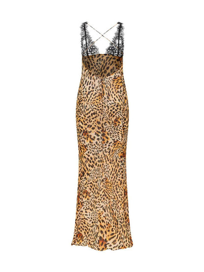 Svea Dantelli Leopar Maxi Elbise