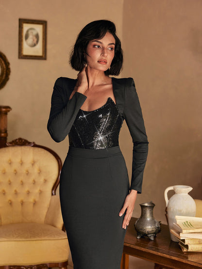 Sweetie Payetli Midi Elbise